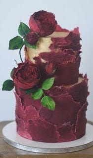 A Maroon colored Christ Birthday cake idea