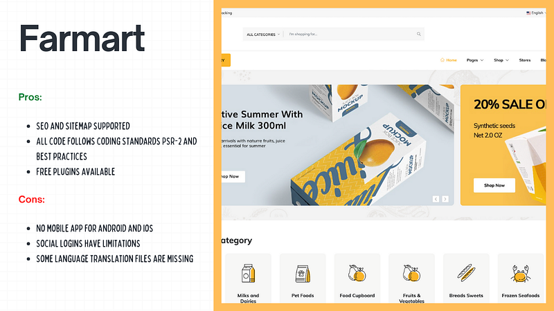 Farmart- single or multi-vendor eCommerce CMS