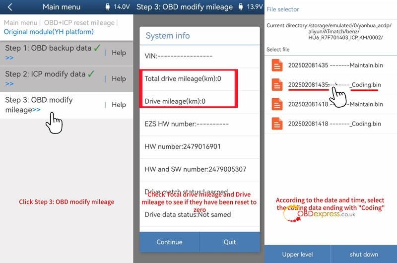 Yanhua ACDP MB HU6 ODO IC177 Mileage Correction Tutorial