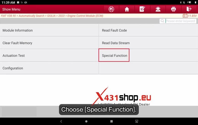 LAUNCH X431 PRO3 HD Resets GPF After Replacement on FIAT Giulia