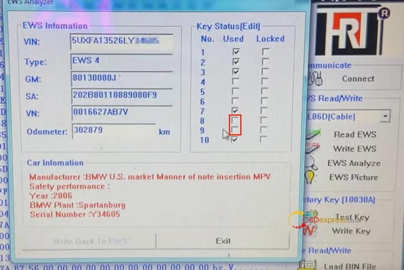 BMWEWS4用のVXSCANアダプターキープログラミングを備えたAK90