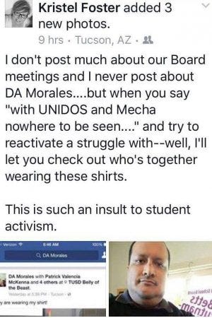 TUSD board member has posted this on Facebook.