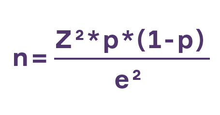 fórmula da calculadora amostral