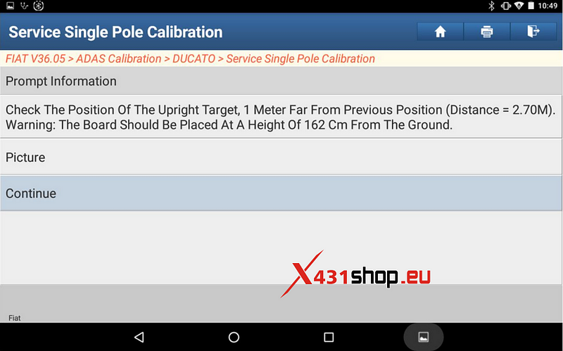 LAUNCH-X431_Fiat ADAS Front Camera Calibration Guide