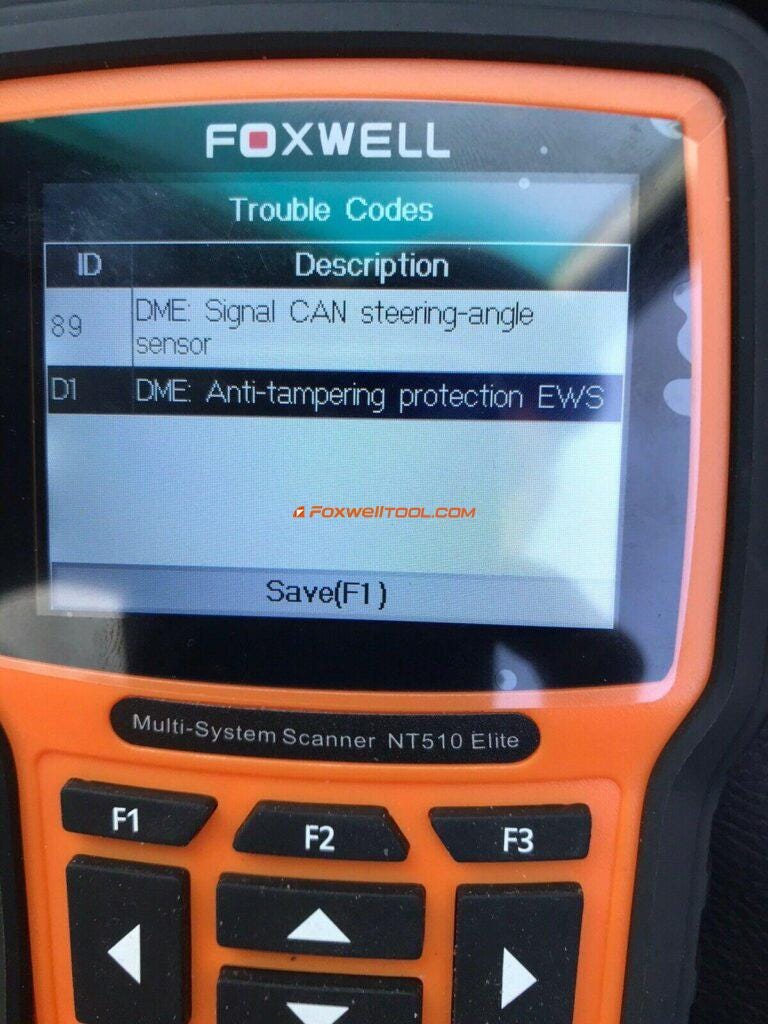 Foxwell NT510 Elite 2004 BMW x53.0iリセットDME / EWS調整