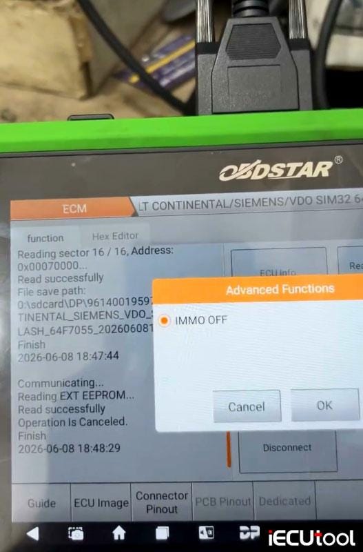 Renault Siemens SIM32 IMMO OFF by OBDSTAR G3
