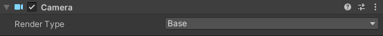 Unity Inspector showing a Camera component with Render Type set to Base