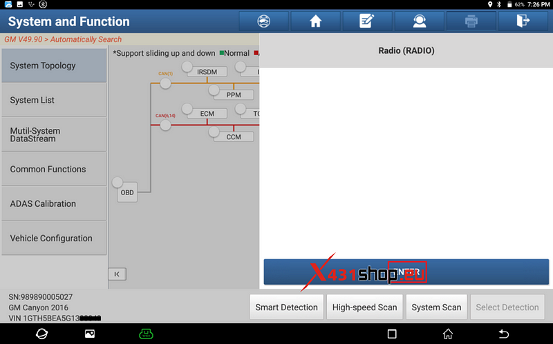 LAUNCH X431 Tool_2016 GMC Yukon Radio Matching