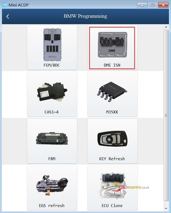 Yanhua ACDP Mini Read Write MSD80 / MSD802 DME ISN