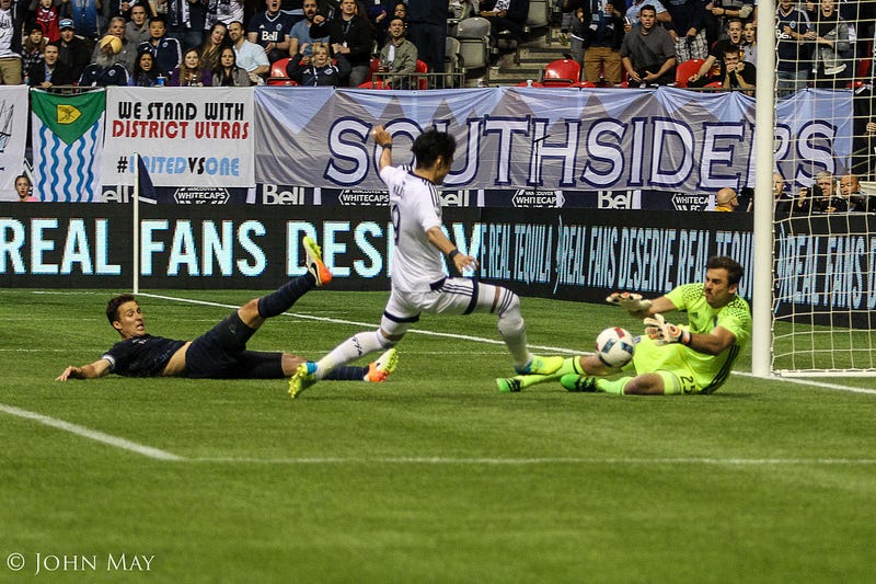 Kudo just misses the chance to score.