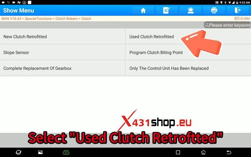 LAUNCH-X431 PAD5 HD3 MAN Clutch Relearn Gearbox Match