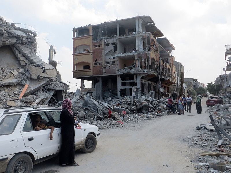 Ciudad de Beit Hanun, en el norte de la Franja de Gaza, el 16 de agosto de 2014, durante el alto el fuego. (Mohamed Sabah, investigador de campo de B'Tselem a través de Wikimedia)