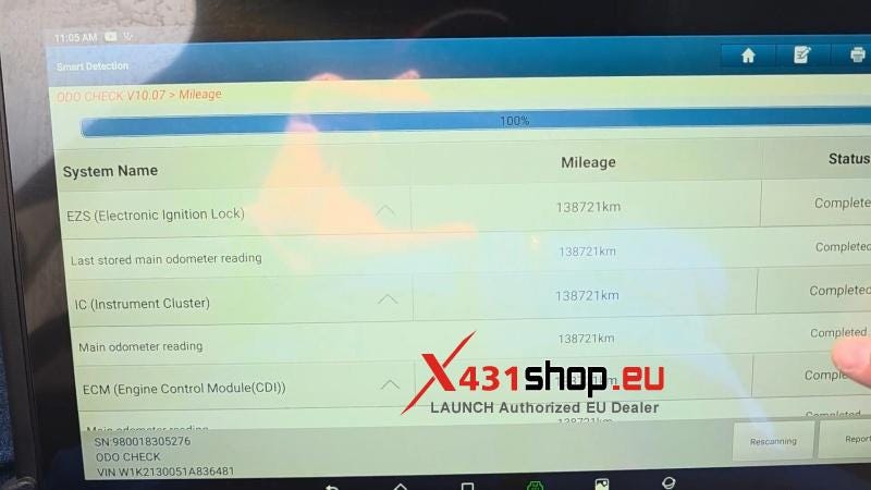 How to Check Benz W213 Real Mileage with LAUNCH X431 PAD7