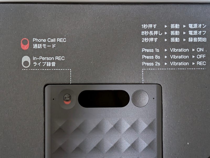 Control panel close-up
