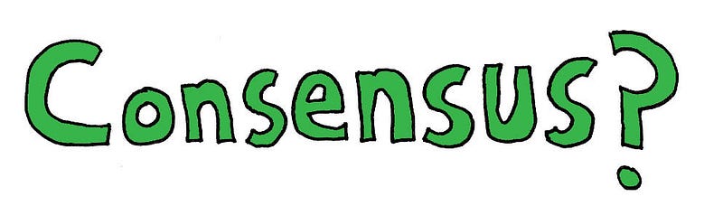 The word “consensus” followed by a question mark