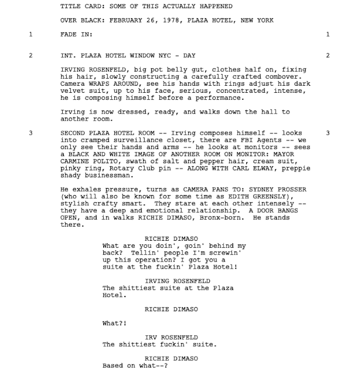 Page One: “American Hustle” (2013)