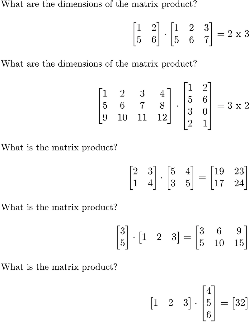 Linear algebra cheat sheet for deep learning – Towards 