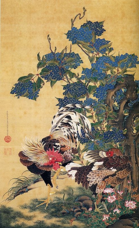 Roosters by Itō Jakuchū