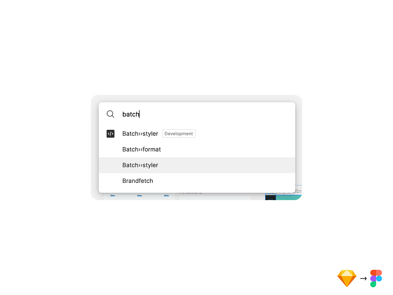 Image of Figma UI showing Figma menu and Batch››styler plugin