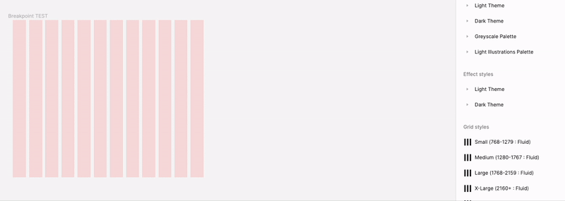 Gif showing that the min width, max width, and margins automatically update and correspond to the mode being defined by the variables.