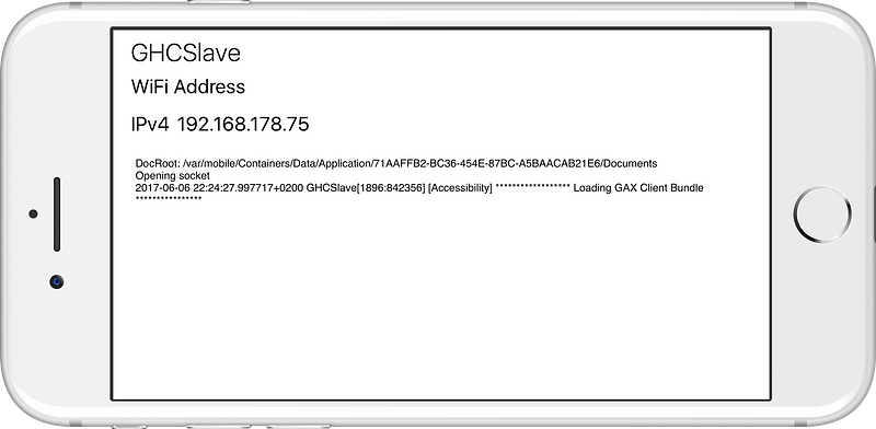 Figure 1: GHCSlave running on an iOS device