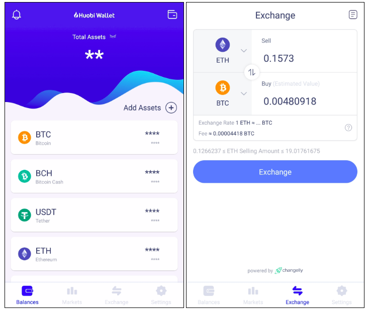 Huobi Wallet Guide How To Exchange Changelly