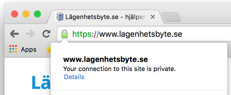 Anslutningen är Inte Säker Chrome