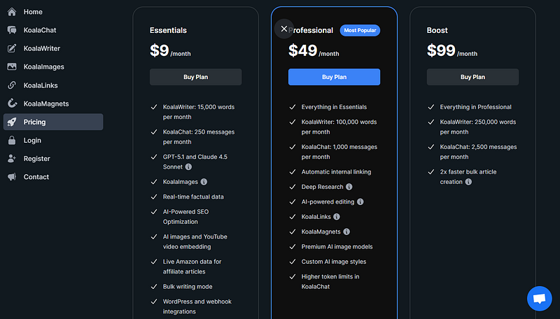 koala ai prices