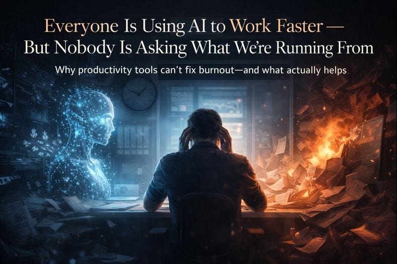 Everyone Is Using AI to Work Faster — But Nobody Is Asking What We’re Running From