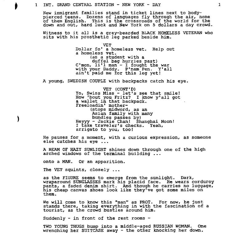 Page One: “K-PAX” (2001)