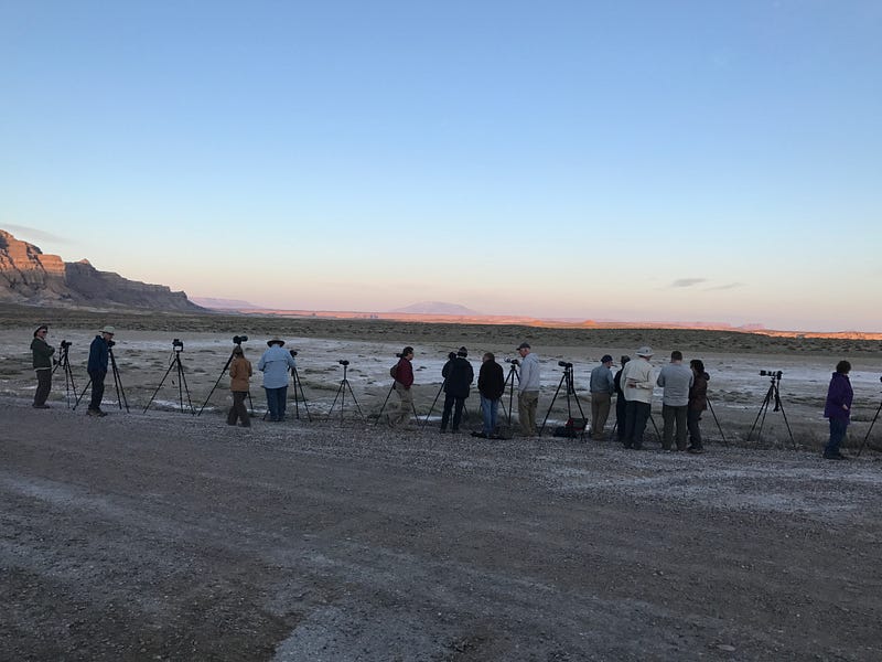 Lined Up to catch the Moonrise