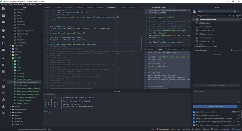 A snapshot of the GUI in ATOM. It makes the process of creating fully-fledged software much handier. © Florent Poux