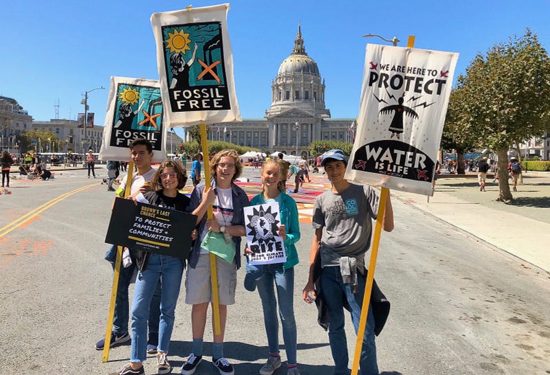 High school students participate in the Climate Action March on September 8, 2018. Source: Fabrice Florin