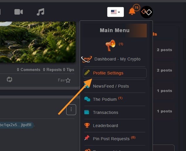 Open Your Profile Settings