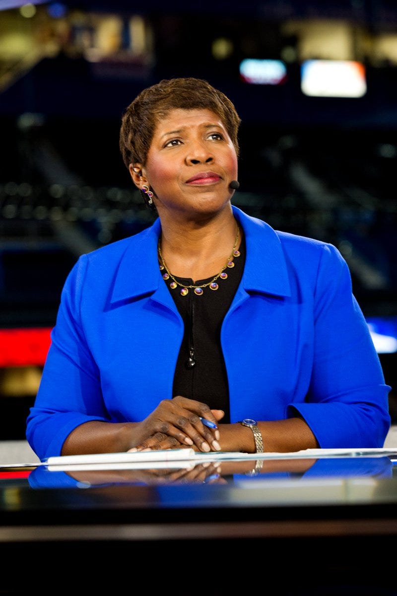 An image shows Gwen Ifill
