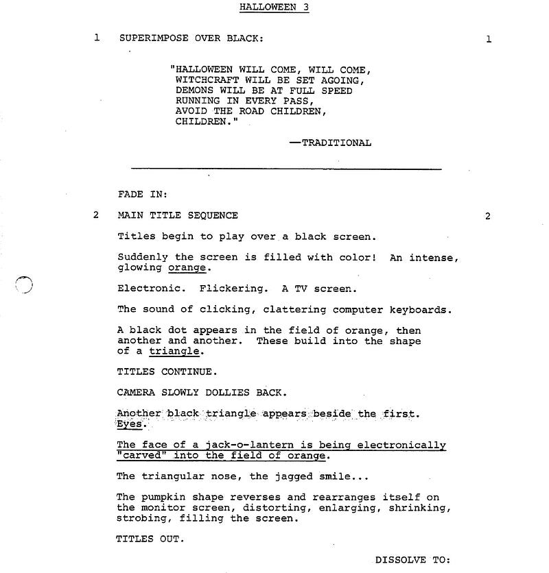 Page One: “Halloween III: Season of the Witch” (1982)