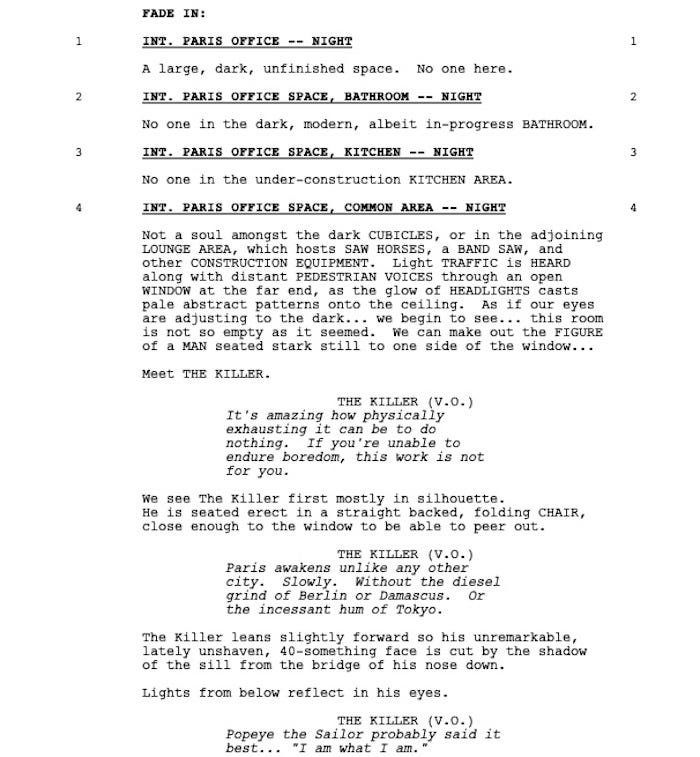 Page One: “The Killer” (2023)