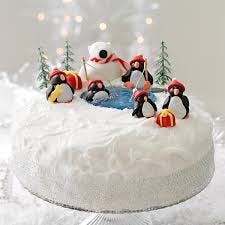 A beautiful hilly region design showing celebration of party with Christmas Cake