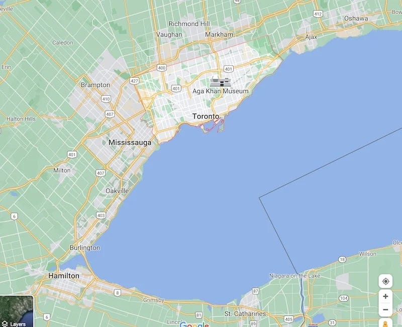 Hiking map of Toronto