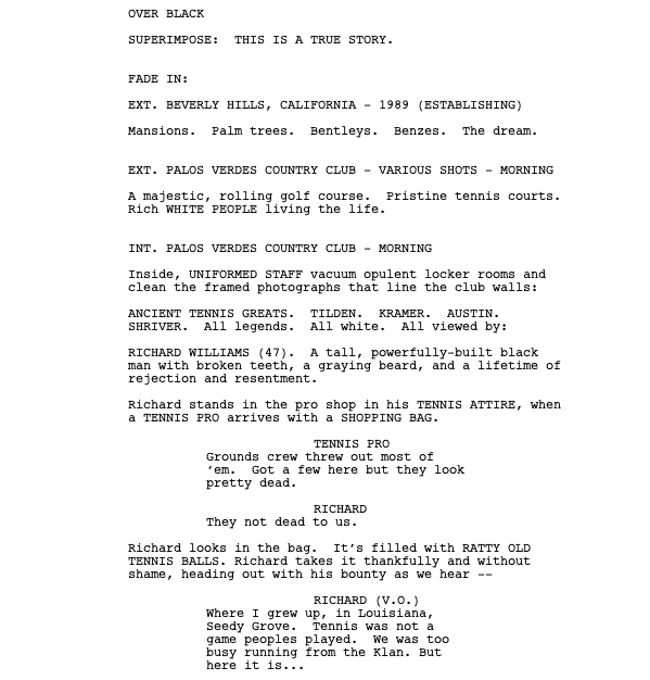 Page One: “King Richard” (2021)