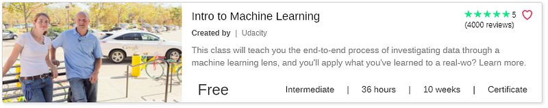 Intro to Machine Learning by Udacity