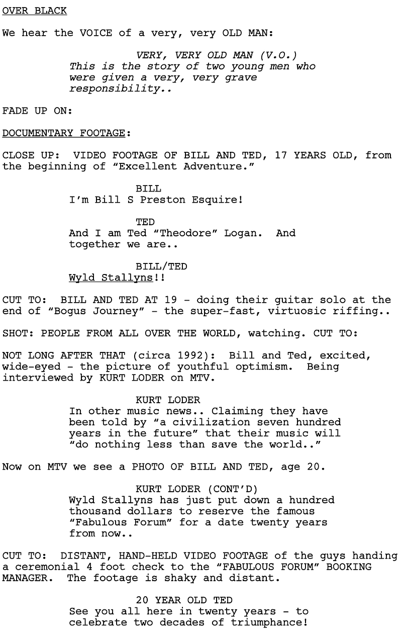 Page One: “Bill & Ted Face the Music” (2020)