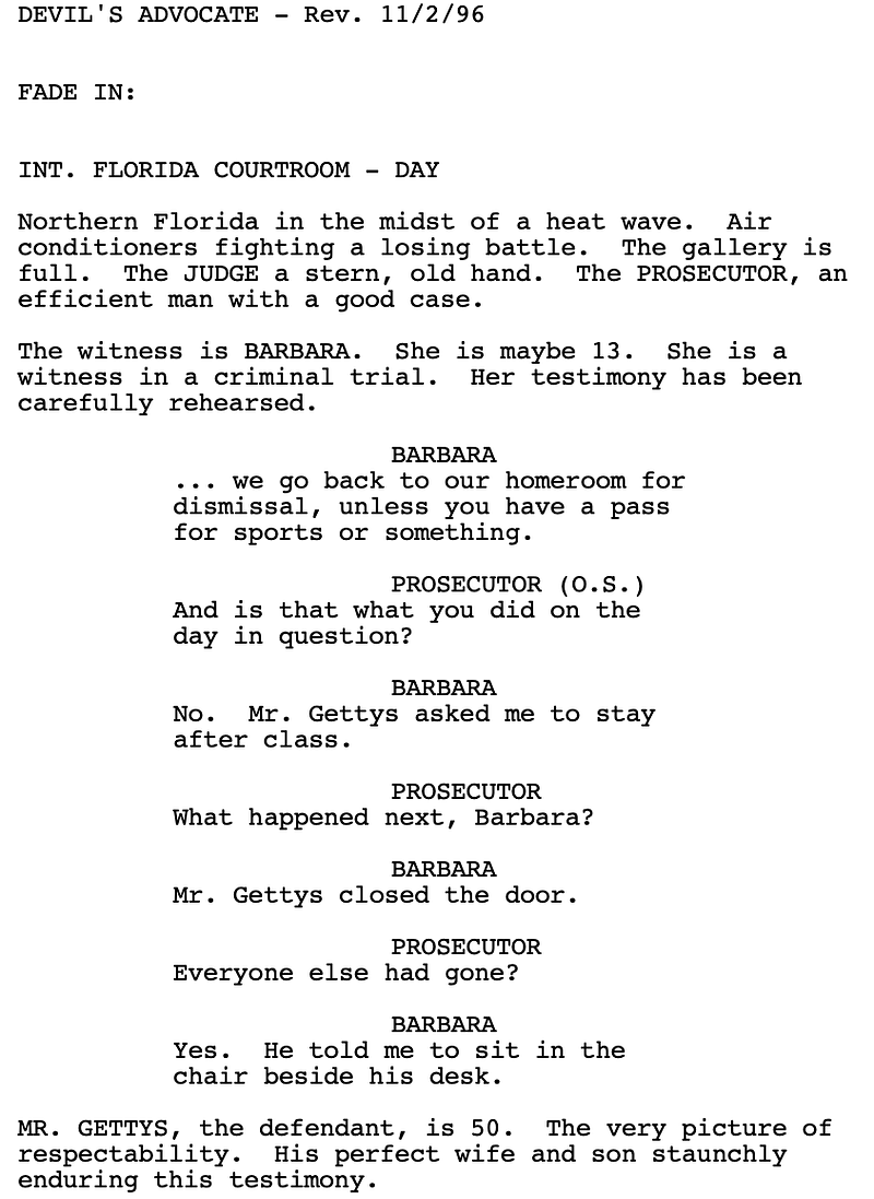 Page One: “The Devil’s Advocate” (1997)