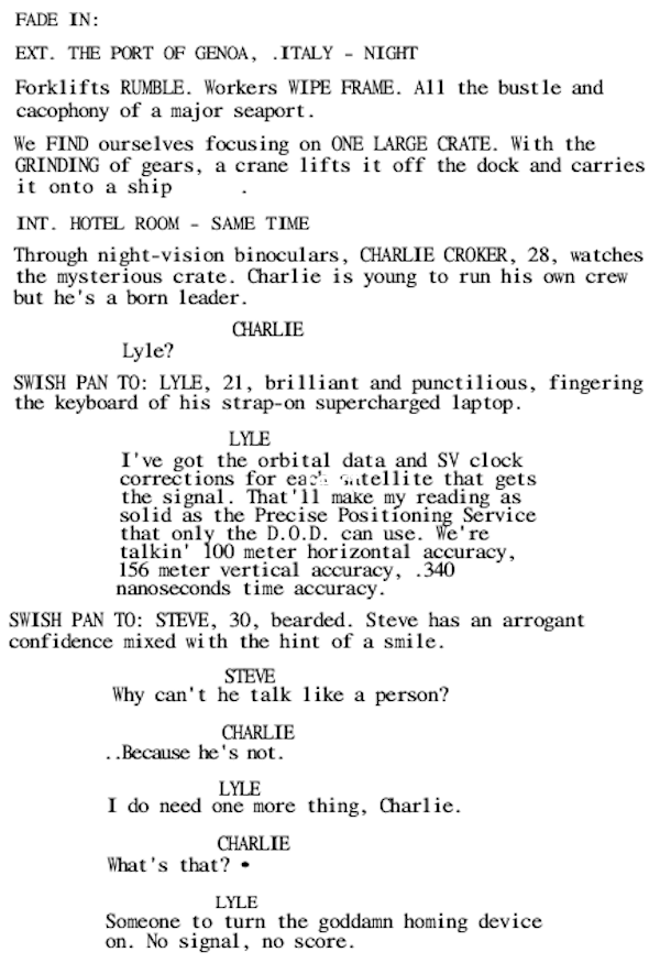 Page One: “The Italian Job” (2003)