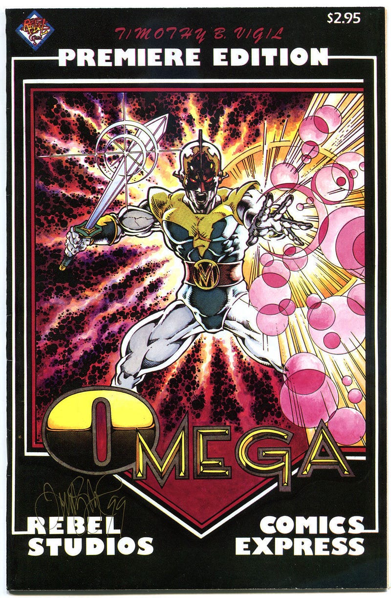 Cover of Omega # 1 by Tim Vigil from Comics Express