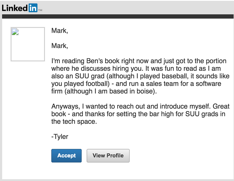 LinkedIN Invite which helped me to land dream job of product manager