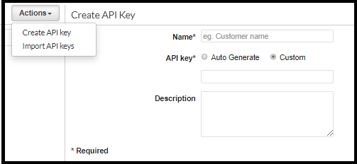 API Key creation