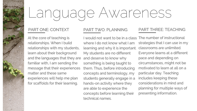 Language awareness part 1
