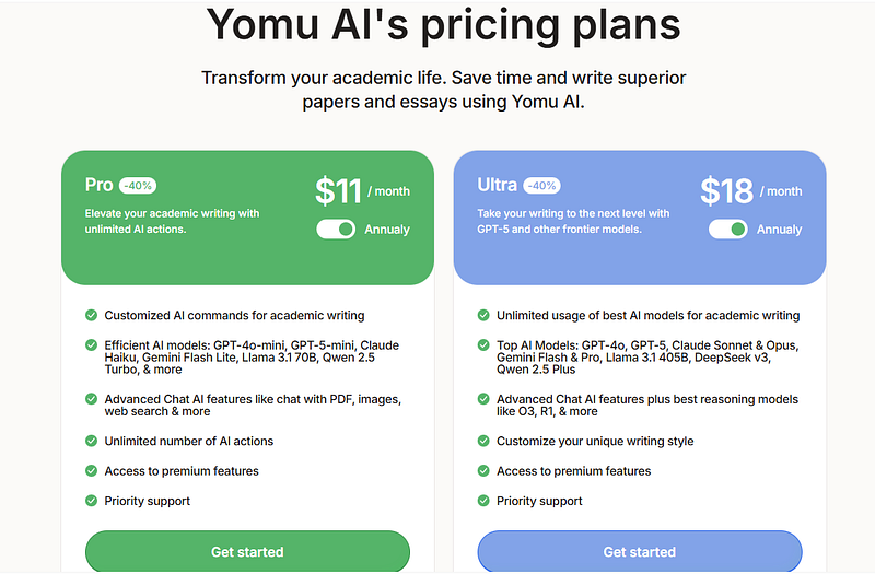 yuma AI prices at freeaio