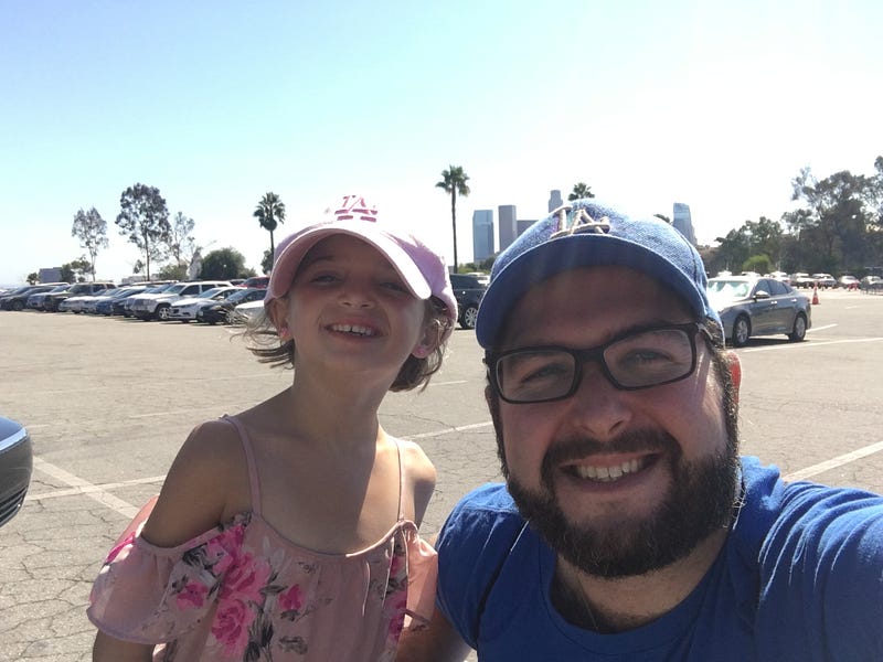 father daughter at dodger game